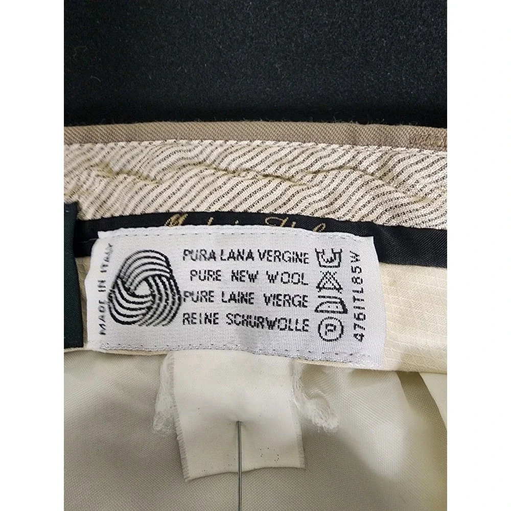 Lanificio Gallo & Figli Mens Super 100'sPleated Front Khaki Dress Pants  36 x 28
